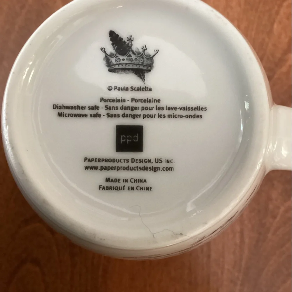 ⚜️ PARIS Mug Set by artist Paula Scaletta NWOT set of 2 15 oz cups coffee tea - Picture 6 of 7